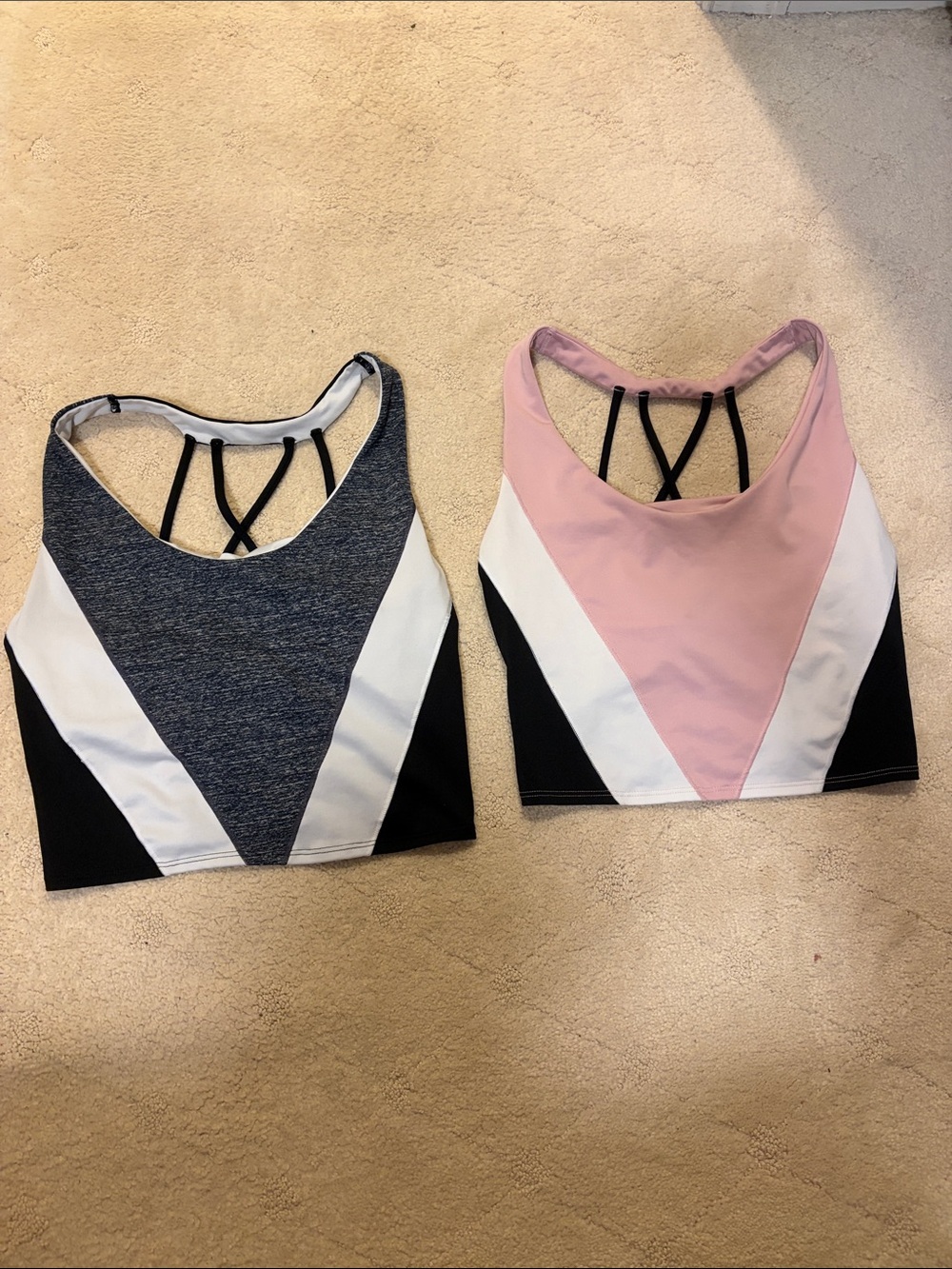Victoria Secret Pink Colorblock Scoop Neck Longline Sports Bras - Small DD